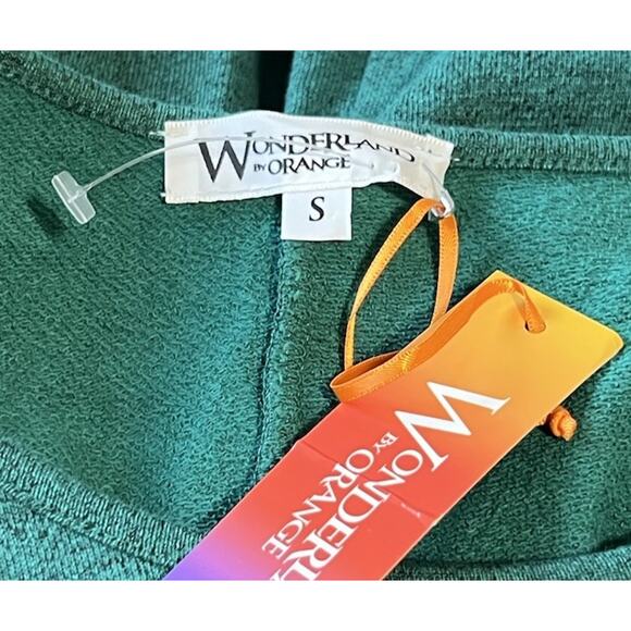 NWT Wonderland By Orange Sweatshirt Dress Teal Long Sleeve Tunic Babydoll Ruffle - Picture 5 of 6